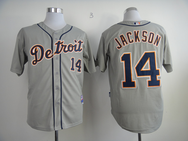 Men Detroit Tigers #14 Jackson Grey MLB Jerseys->detroit tigers->MLB Jersey